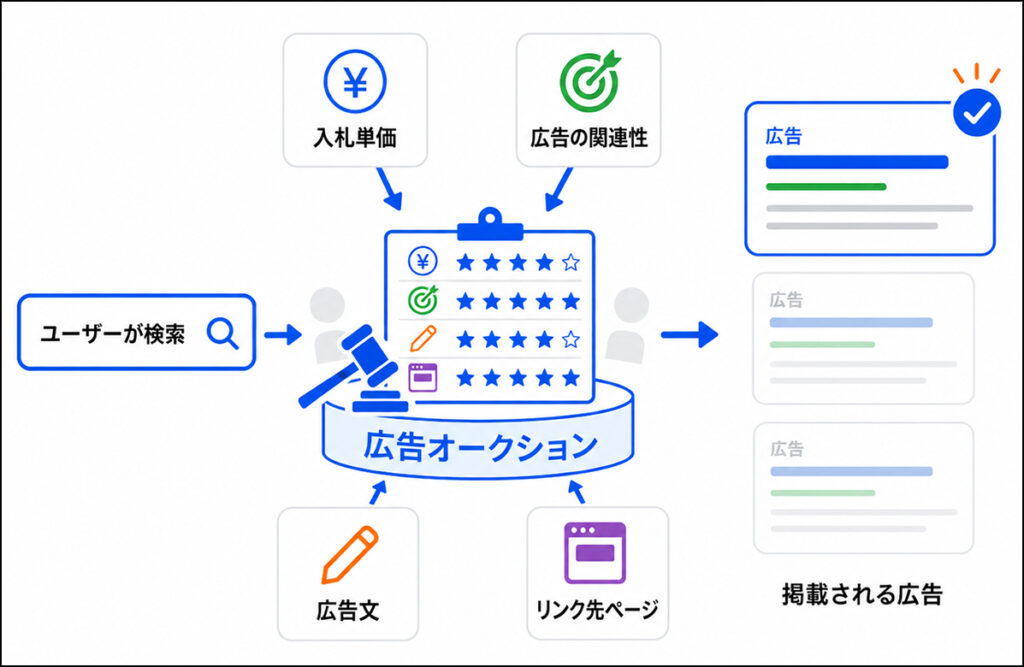 広告オークションと入札単価の関係